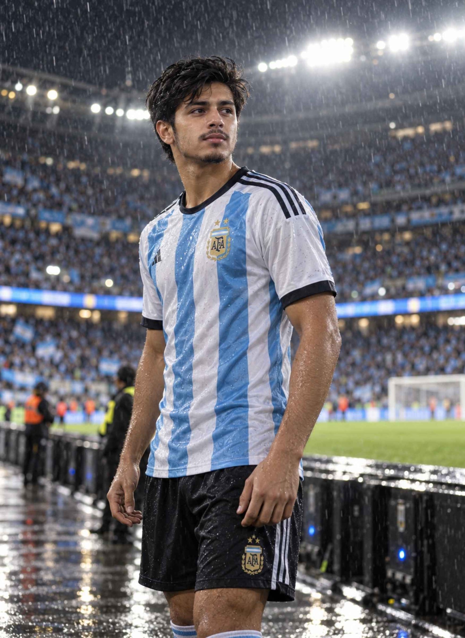 Rainy Argentina Matchday Portrait