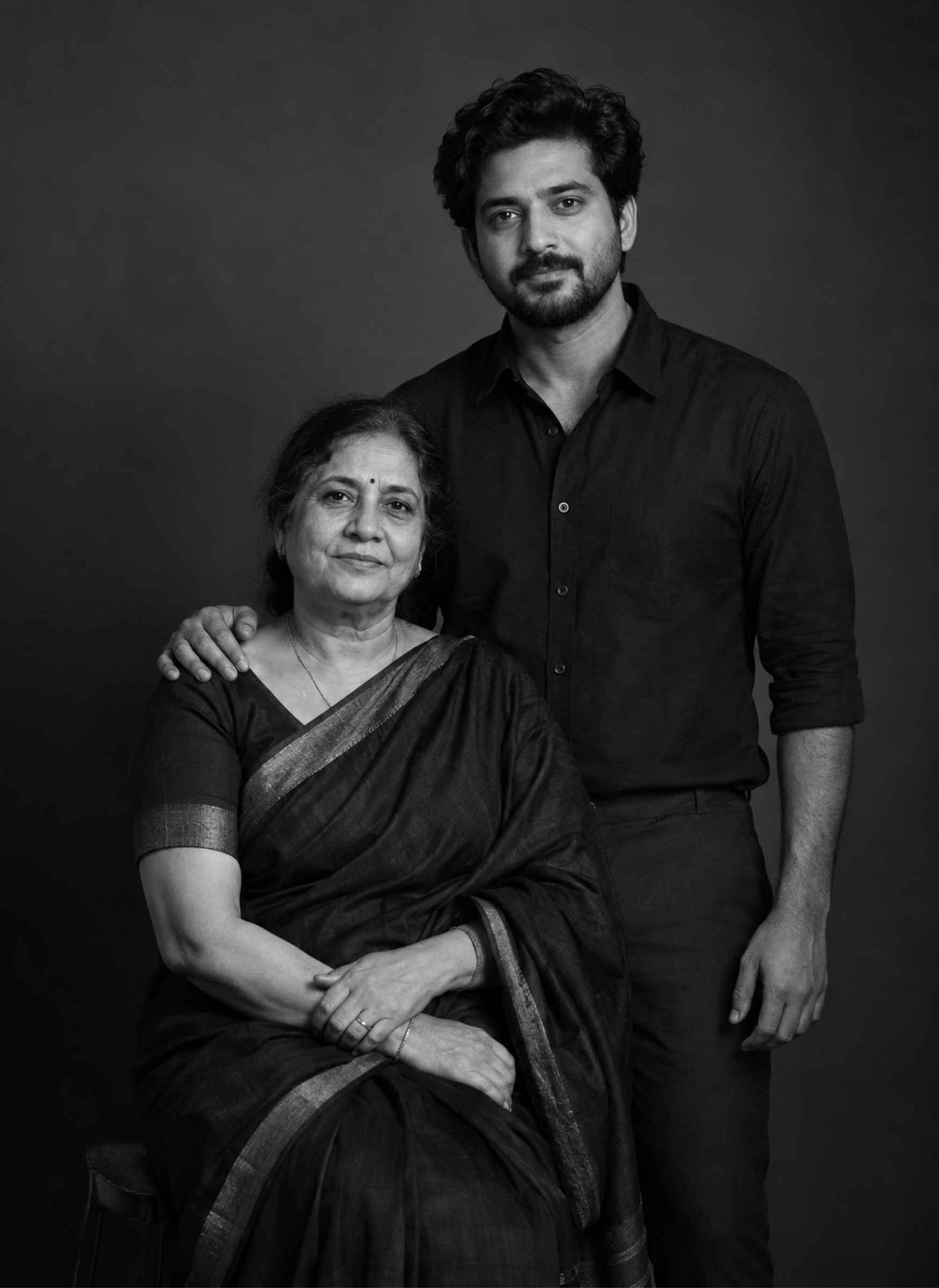 Black and White Emotional Studio Portrait