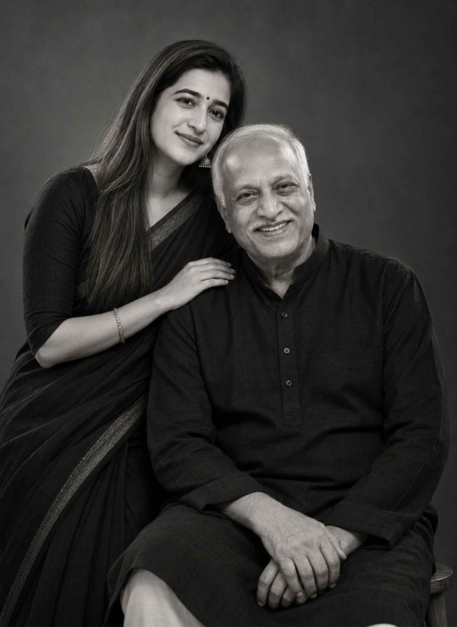 Black and White Emotional Studio Portrait