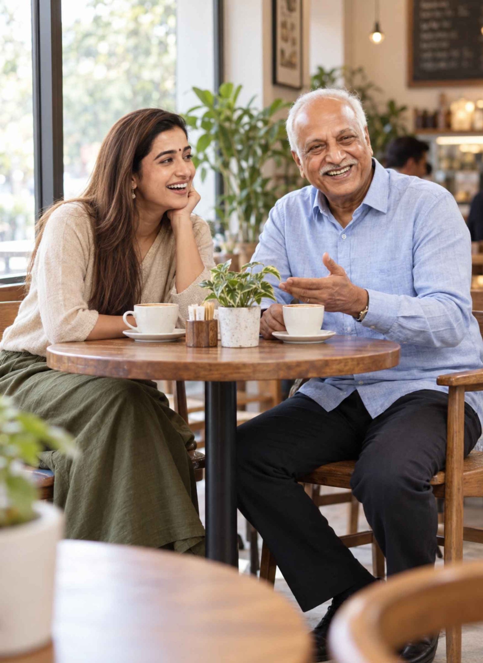 Cozy Coffee Moment With Dad