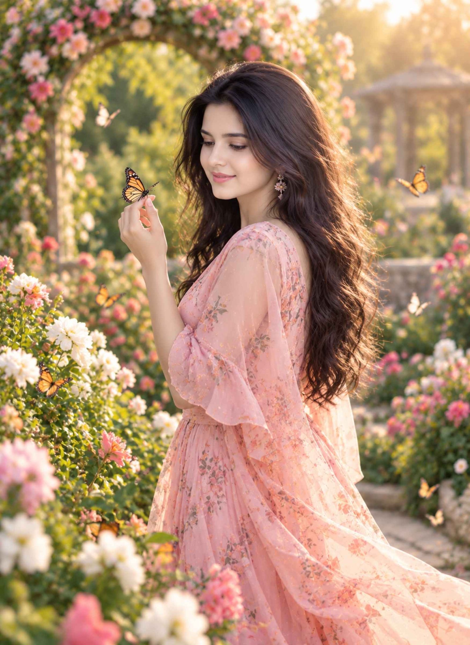 Dreamy Butterfly Garden Portrait
