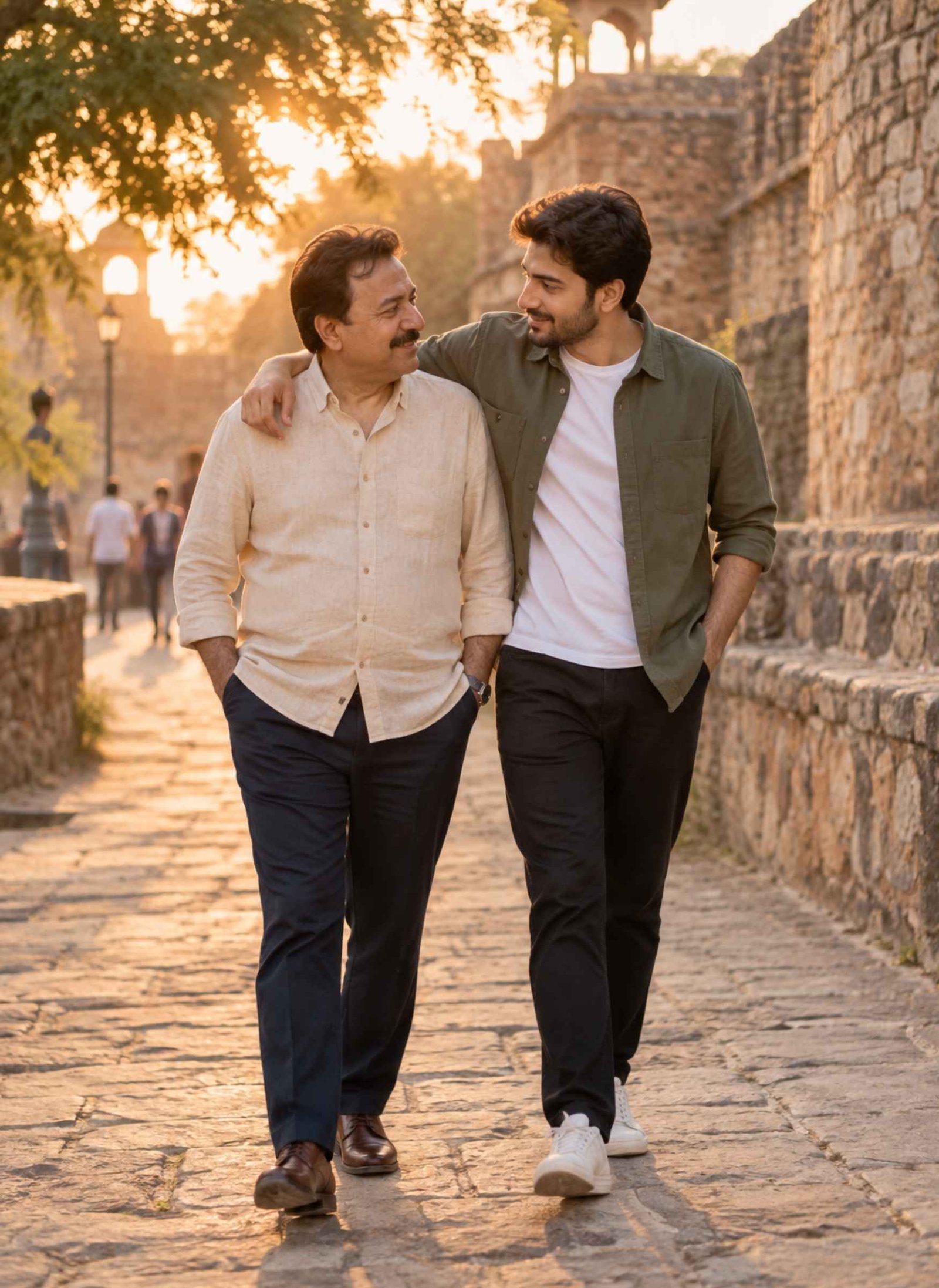 Golden Hour Father and Son Walk