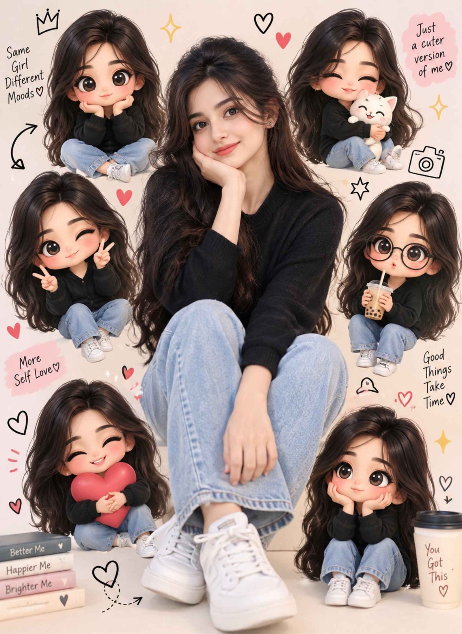 Viral Chibi Cartoon Collage
